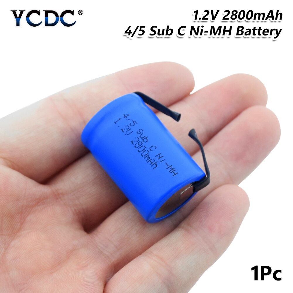 4/5SC SC Sub C li-ion Li-Po Lithium Battery 1.2V 2800mAh Rechargeable Ni-MH Batteries With Welding Tabs: 1 PCS