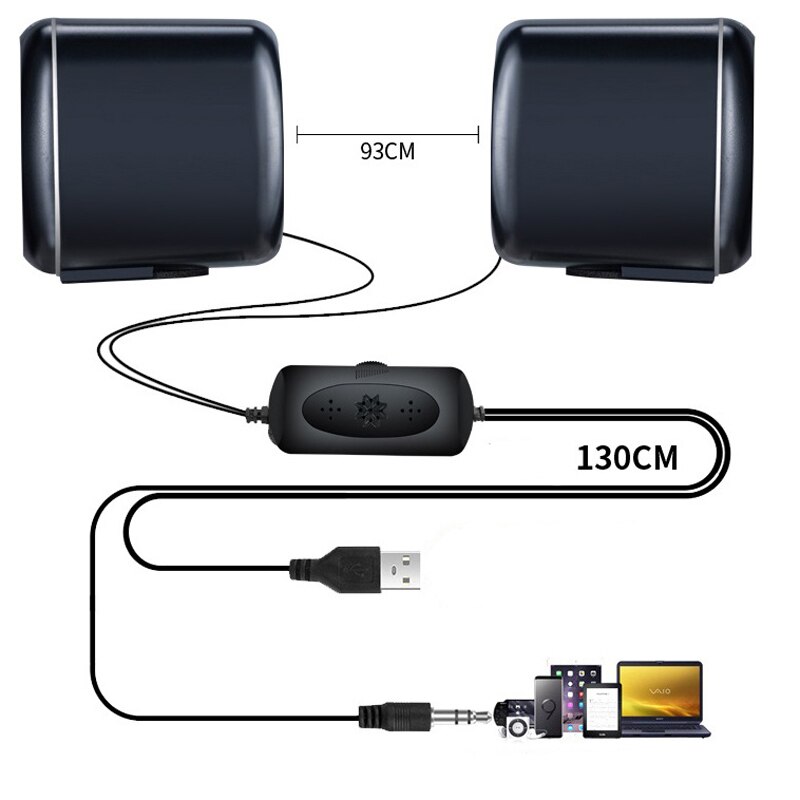 Computer Speakers Stereo Deep Bass Sound Box Speaker Voor Pc Laptop Muziekspeler Subwoofer Multimedia Luidsprekers Niet Soundbar