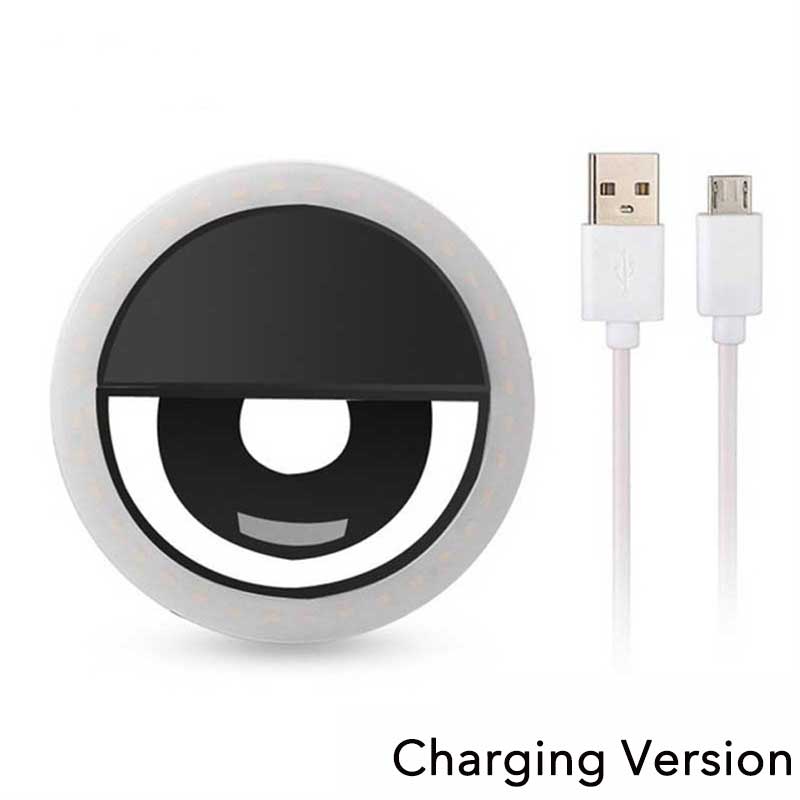 USB Ladung Führte Selfie Ring Licht praktisch Objektiv LED Selfie Lampe Ring für iPhone für Samsung Xiaomi Telefon Selfie licht: Schwarz