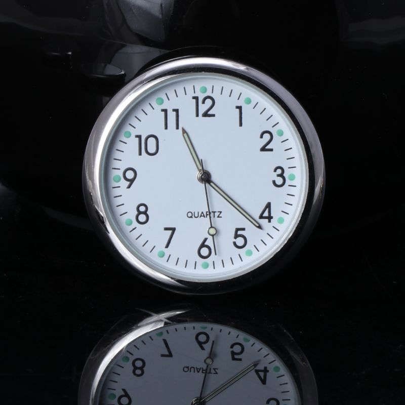 Universal Car Clock Stick-On Electronic Watch Dashboard Noctilucent Decoration For SUV Cars 77UE: White x Noctilucence