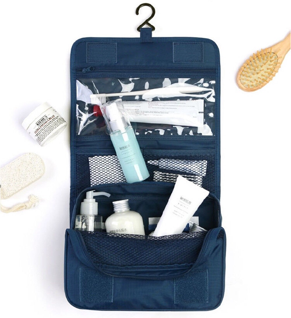 Delle Donne degli uomini Borse Da Viaggio Portatile Cosmetico Di Immagazzinaggio Fare su Borsa Pieghevole sospeso Articoli Da Toilette di Lavaggio dell'organizzatore Del Sacchetto di Custodie