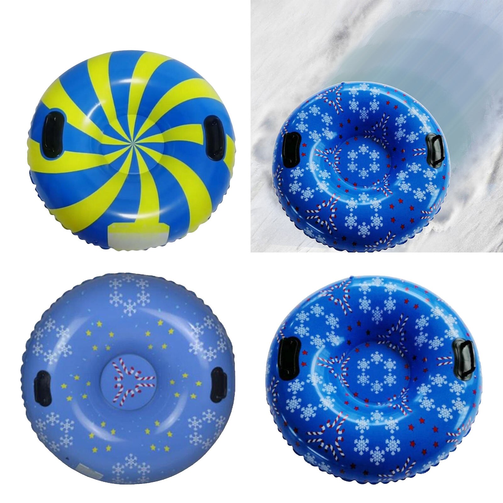 Tubo da neve gonfiabile resistente con manico rinforzato slitta in PVC resistente