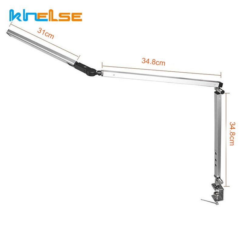 Nouvelle lampe de bureau LED, architecte 8W hautement lampe de Table de bureau balançoire en métal Long bras réglable agrafe sur éclairage de Table luminosité de 3 niveaux