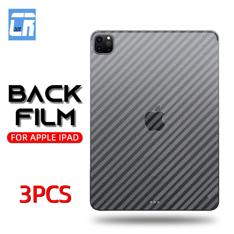 3 sztuk Carbon Fiber powrót ochronna Flim dla Apple iPad Pro 11 10.5 Air 4 3 2 iPad 7 8 10.2 Mini 5 4 3 Screen Protector miękka folia