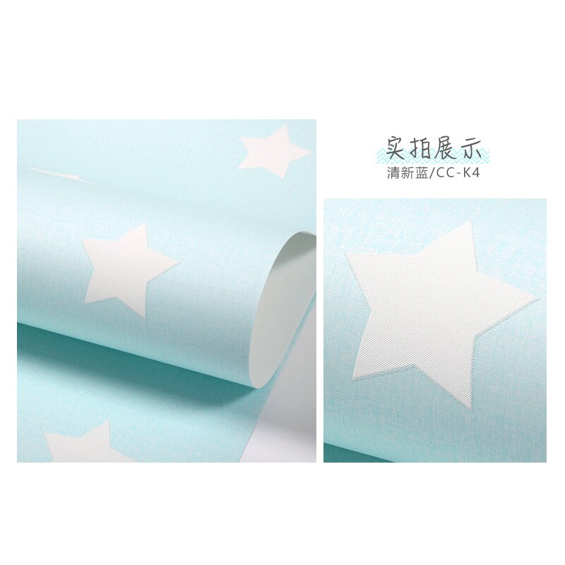 Estrela papel de parede do quarto das crianças papel de parede céu azul da menina e nuvens brancas quarto do menino azul princesa estilo menina não-tecido: CC-K4