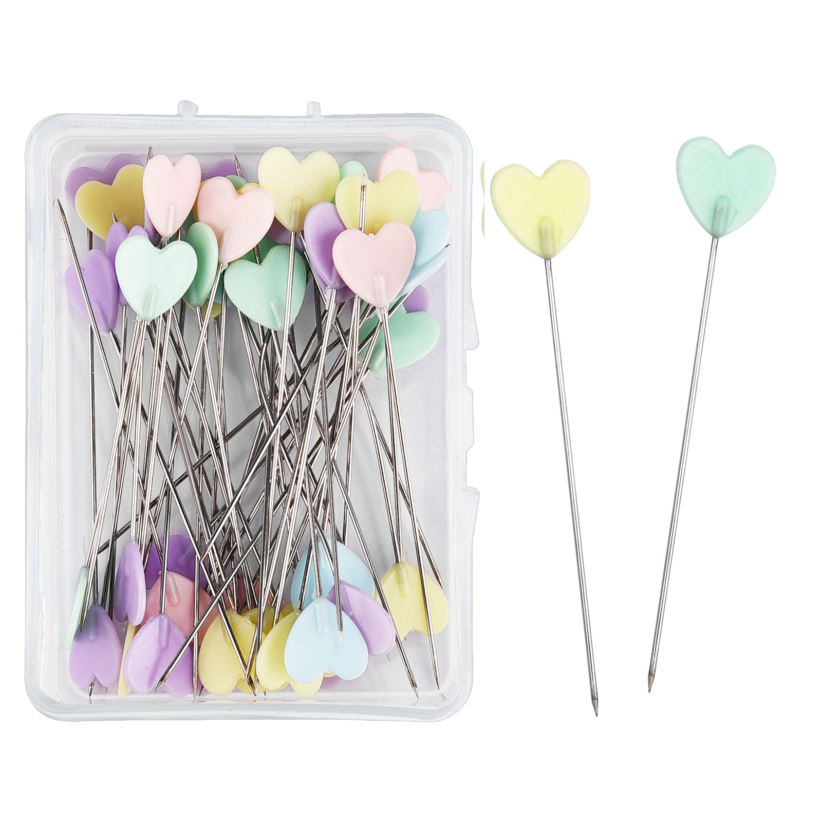 100/50 Uds. Alfileres de costura bordado herramientas para acolchar aguja fija alfileres de botón de Metal herramientas de accesorios de costura DIY: S / Marfíl