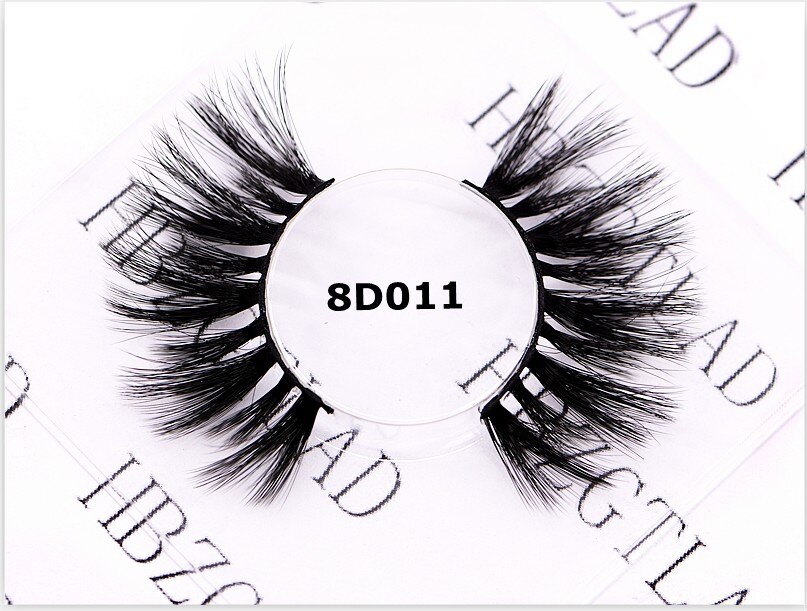 1 Pair 25mm Lashes 6D Faux Mink Hair False Eyelashes Fluffy Wispies Dramatic Long Lashes Handmade Eyelashes Eye Makeup Tool: 8D011