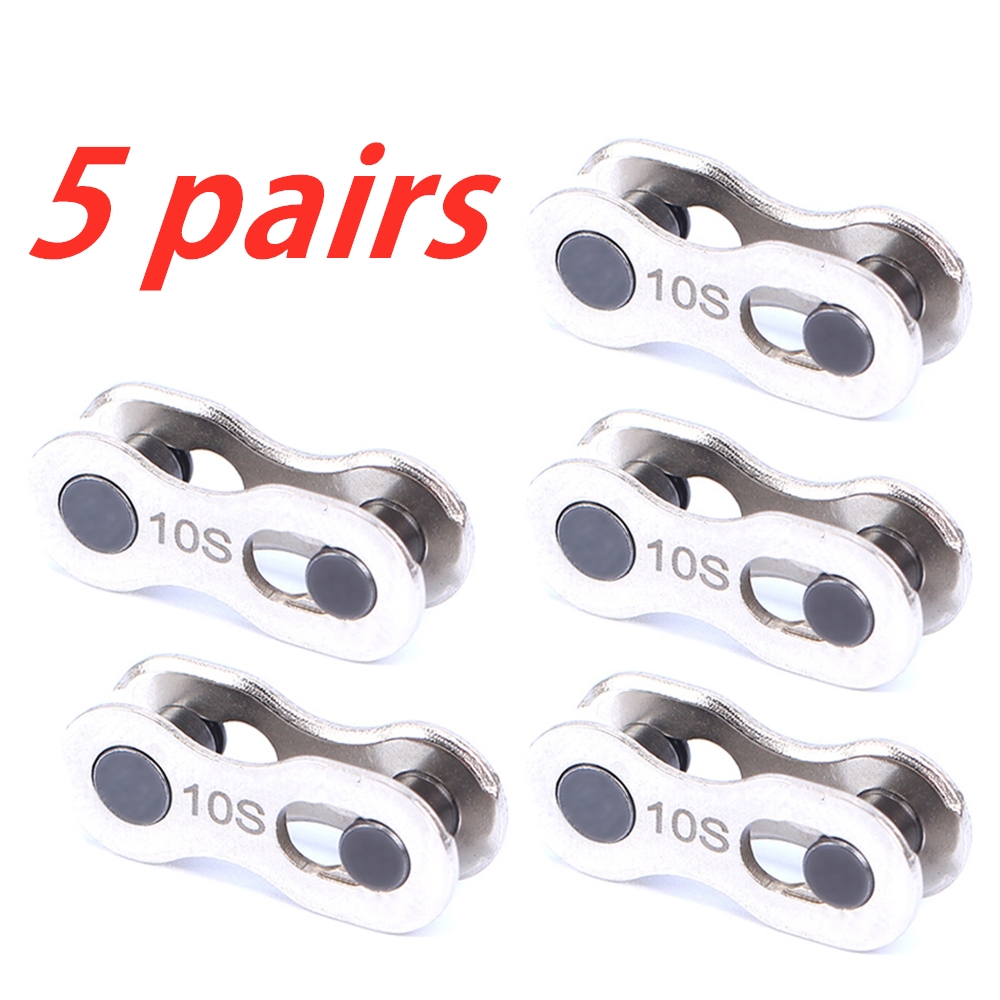 5 Pairs Bike Chain Quick Link Mountain Fiets Ketting Ontbrekende Quick Connector Aansluiten Master Link Voor 6 7 8 9 10 Speed: 10 Speed