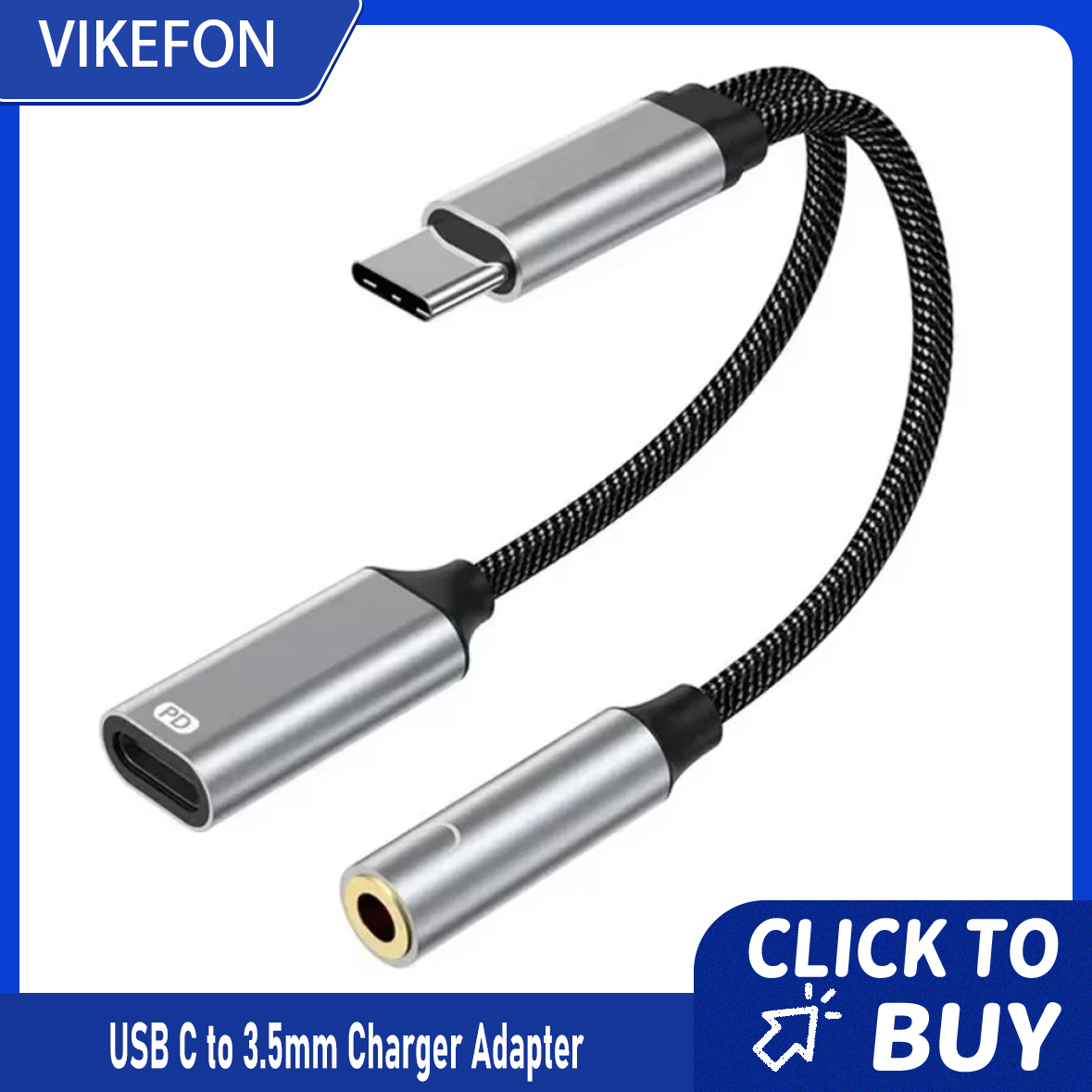 2 in 1 USB C to 3.5mm Headphone and Charger Adapter USB C PD 3.0 Port to Aux Audio Jack Fast Charging Dongle Cable Cord