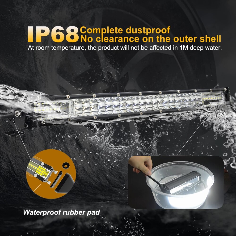 FI-Lighting 12V 24V Off Road LED Bar Spot Flood LED Light Bars / Work Light for Truck 4X4 UAZ 4WD ATV Car Barra LED Driving Fog