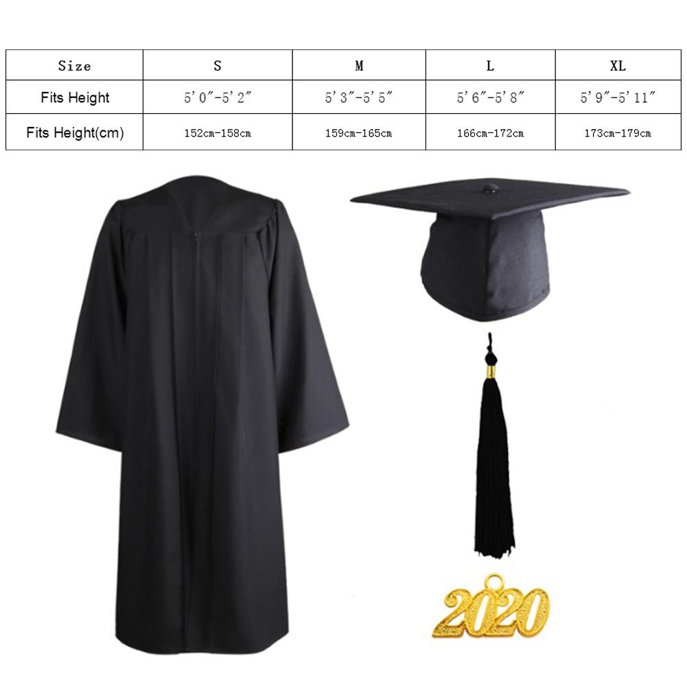 1 stk universitetseksamen kjole studerende uniformer klasse hold slid kjole bachelor kapper + hat sæt akademisk kjole til voksen