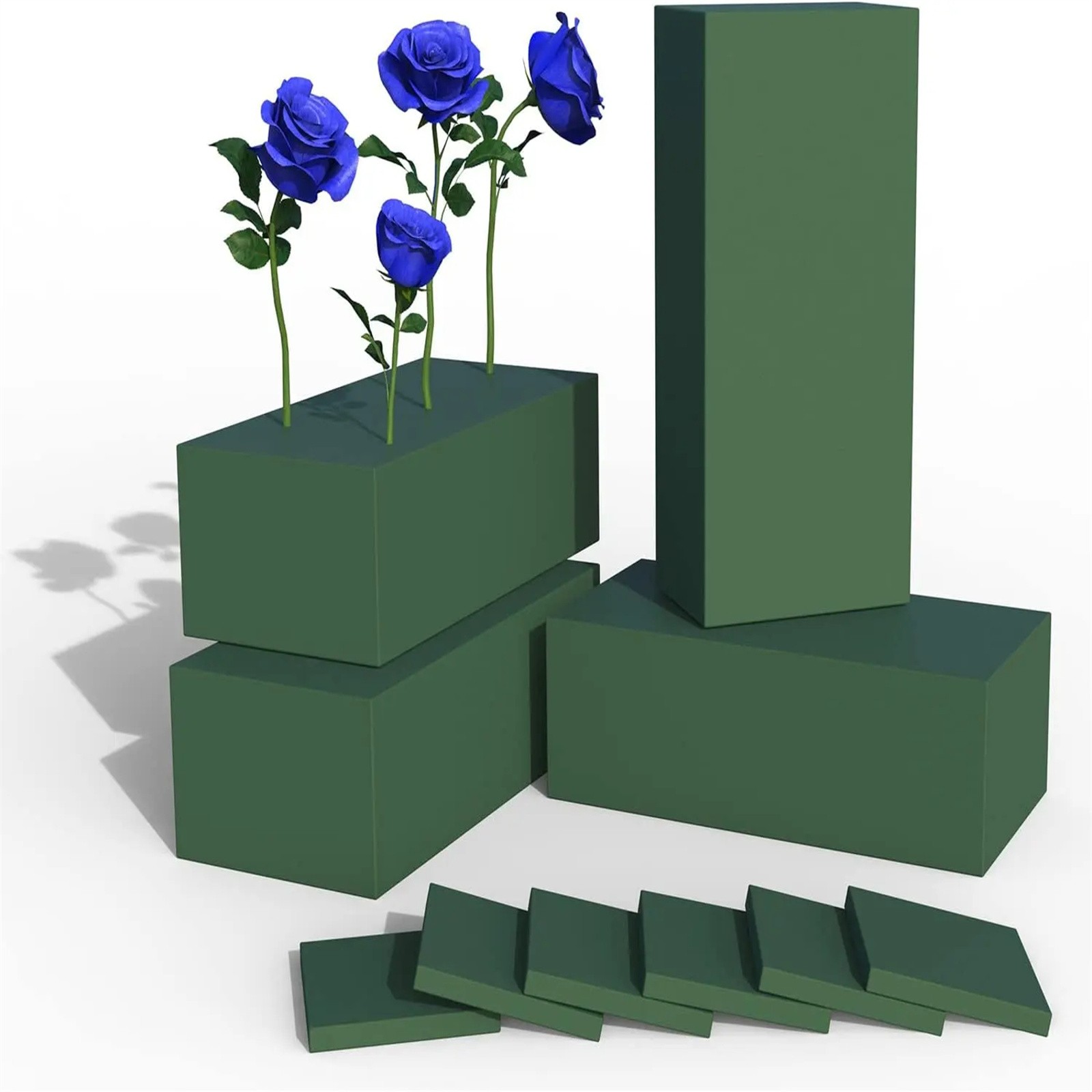 Blomsterskum grønt firkantet skum til blomsterarrangementer skumblokker gjør-det-selv blomsterholder bryllupshåndverk blomsterarrangementskum gjørme