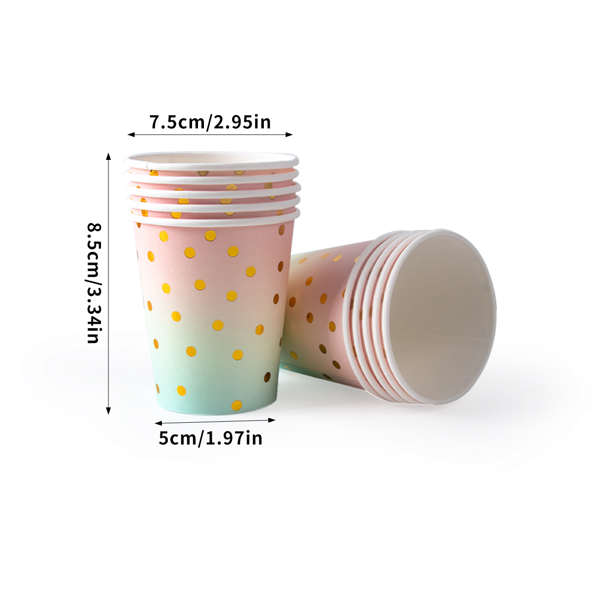 Pastelowa tęczowa impreza urodzinowa jednorazowa zastawa stołowa złota kropka tęczowy gradientowy papierowy talerz kubek serwetka urodziny materiały ślubne: Jasno szary