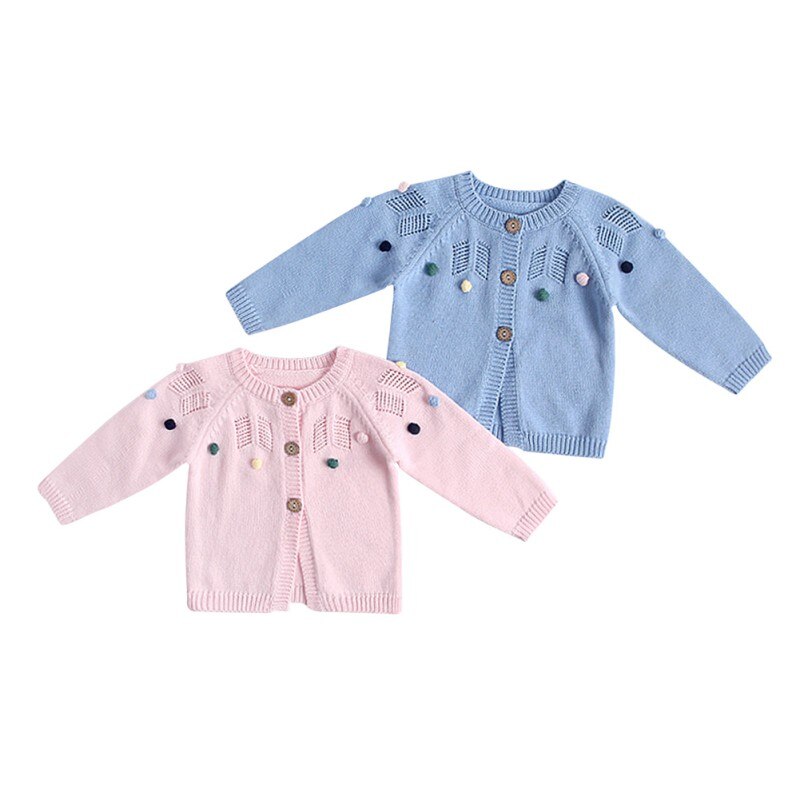 Children Kids Sweater Autumn Baby Girl Boy Knitting Ball Cardigan Casual Outerwear Coat Clothes 0-24M