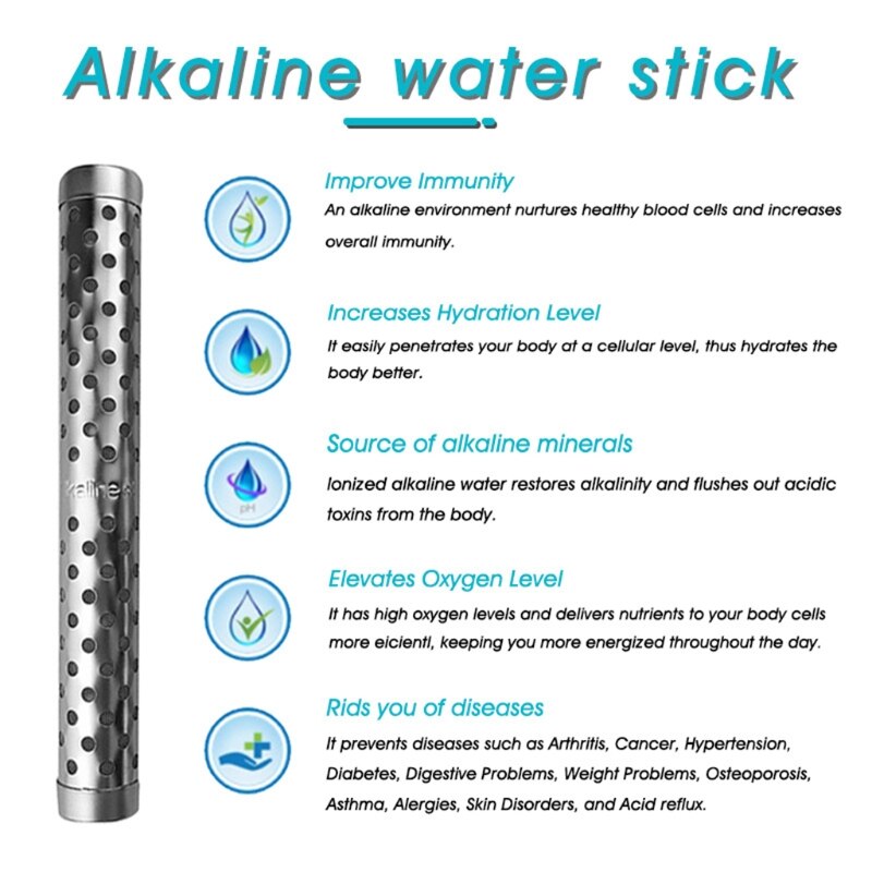 Alkaline pH Water Filter Sticks 5.28x0.63in Increases pH Levels Decreases ORP