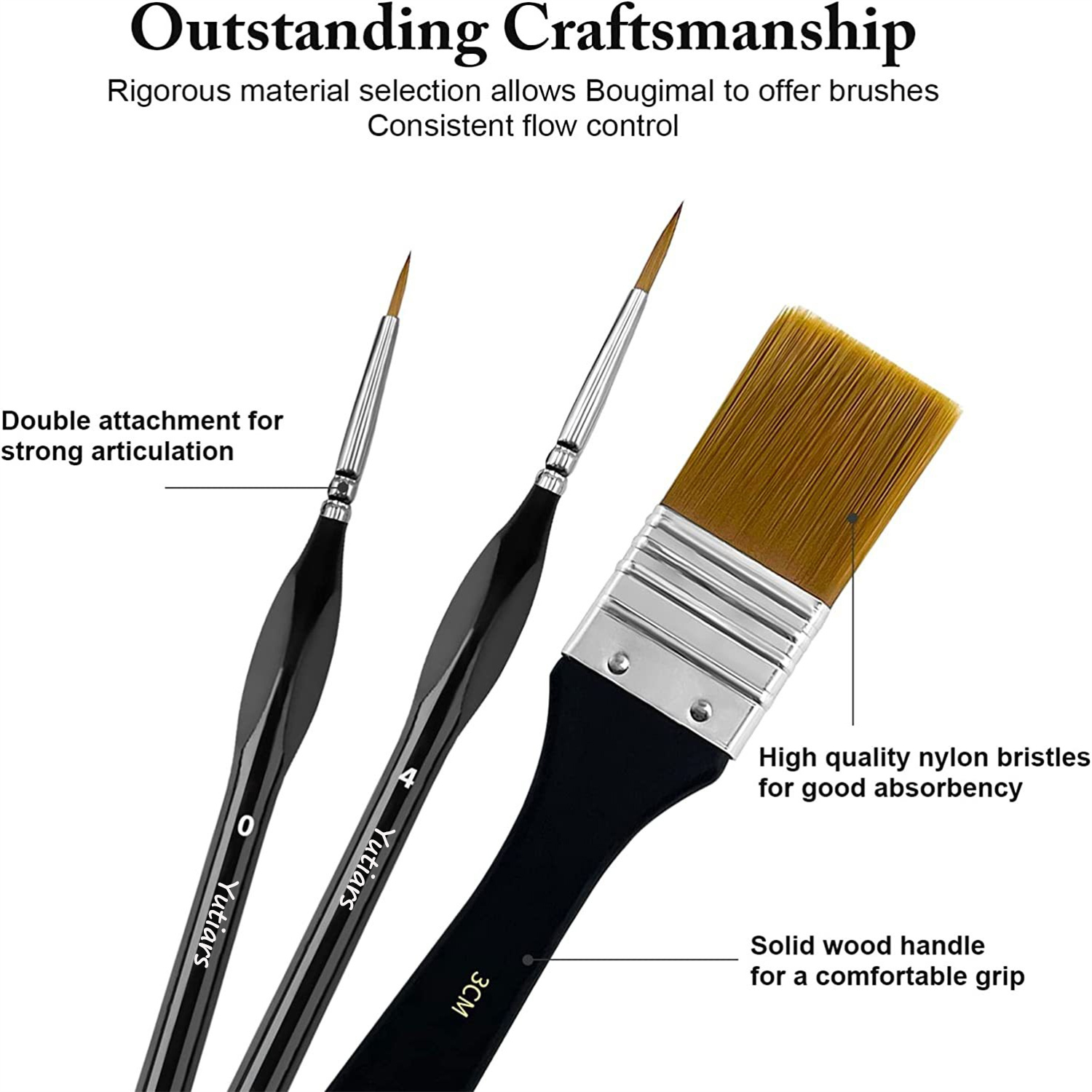 28/32 Pieces Paint Brush Set, Artist Series, Nylon Bristles with Round, Filbert, Flat, Fan, Angle, Fine Detail Brush for Artists