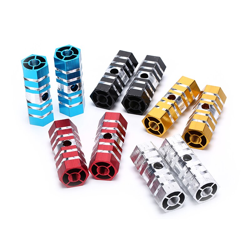 2pcs Bicycle Bike Pedals Axles Aluminum Alloy Stunt Foot Pegs Pedal for Bicycle Cycling Bike Parts 5 Colors