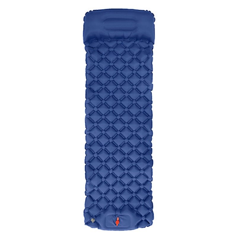 Camping Inflable Air Matras 190*58*5Cm Ingebouwde Voet Inflator Pomp Vouwen Opblaasbare Matras Kamp bed Voor Tent Reizen: A-deep blue