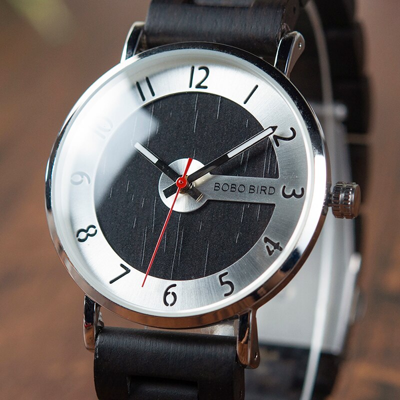 Bobo bird houten horloges herenhorloges houten band quartz horloge ideale items w *q23