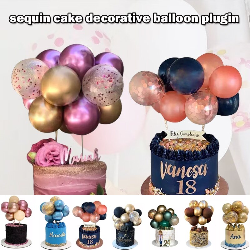 10pcs 5 Inch Metal Balloon Cake Topper Cloud Shape Confetti Balloons For Birthday Baby Shower Wedding Party Decor Home Supplies