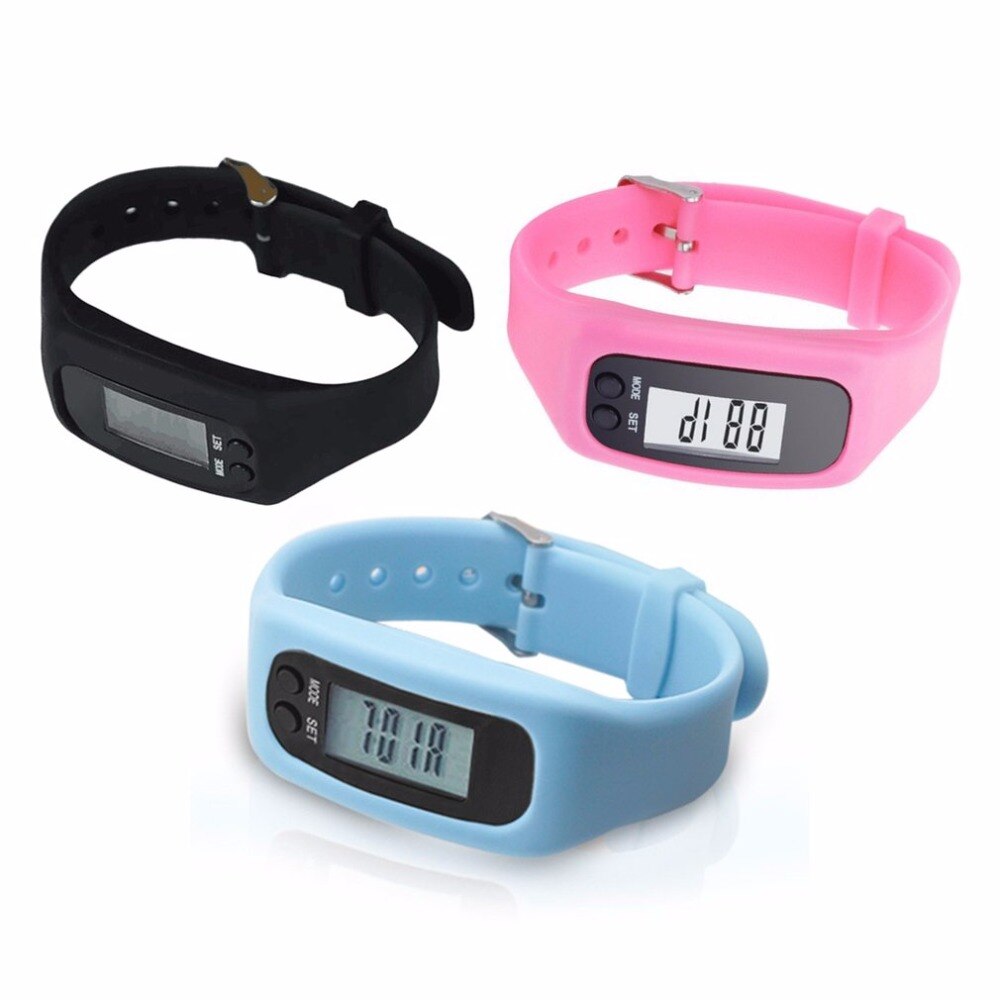 Stappenteller LCD Smart Horloge Armband Sport Monitor Running Sporten Stappenteller Fitness Siliconen