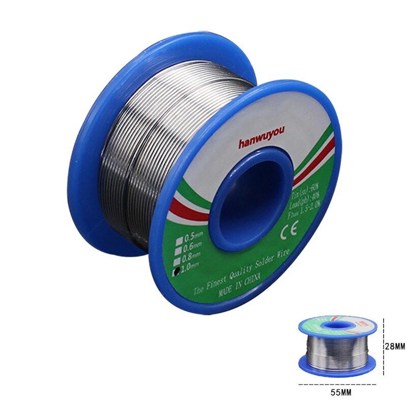 60-40 Tin Lood Rosin Core Soldeer Soldeerdraad Roll Voor Elektrische Solderding .039 "/1.0Mm 55G Soldeer &