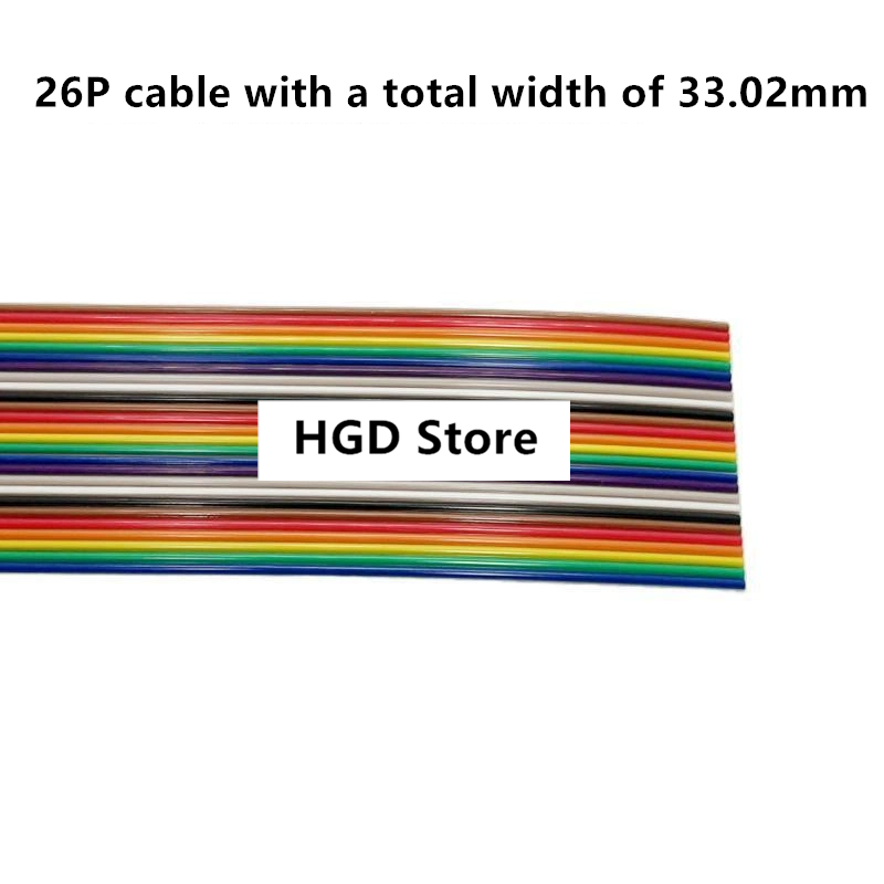 1m färgade bandkabelavstånd 1.27mm regnbågsfärgade dupont-trådar idc-anslutningskabel 6/8/9/10/12/16/20/40/50/60-64p: Blå