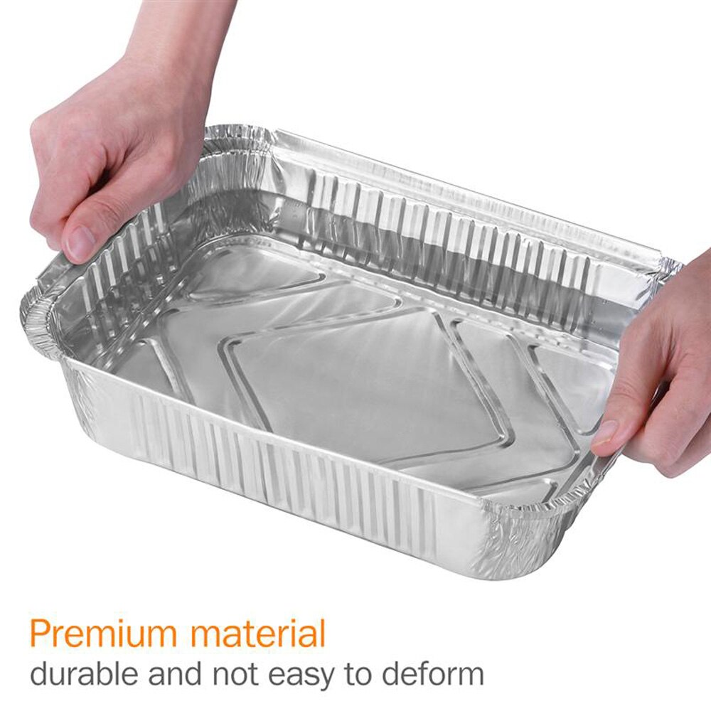 50 Pcs Disposable BBQ Drip Pans Aluminum Foil Grease Drip Pans Recyclable Grill Catch Tray For Outdoor Party Supplies