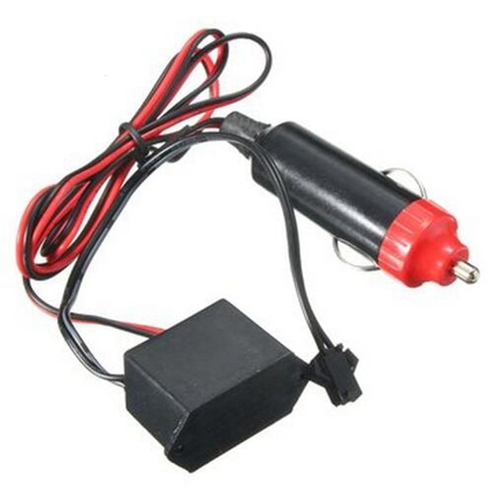 DC12V Car Cigarette Lighter Socket Plug Driver Controller For 1-5M LED EL Wire Glow Flexible Neon Light Decor