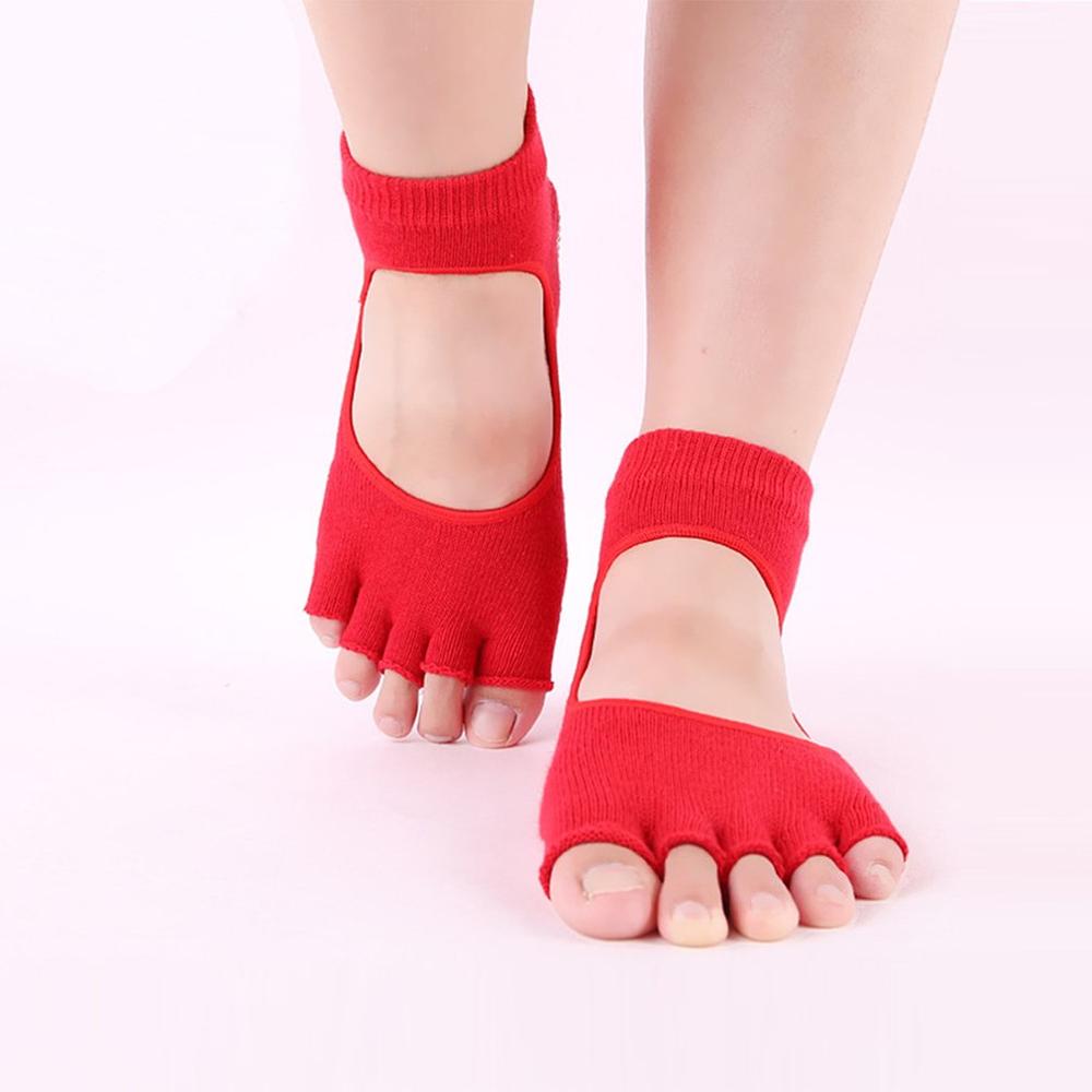 Finger tå separate sokker kvinde silikone skridsikre tå sokker bomuld pilates yoga sømløse sokker