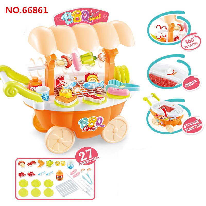 Pretend Play Toys Kids Simulation Candy Ice Cream Trolley Mini Pusher Car Toys Candy Ice Cream Supermarket Music Children: 88661