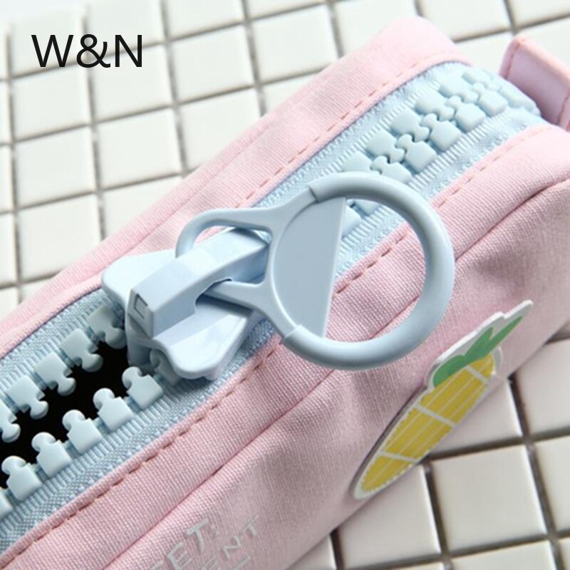 Grote Rits Etui School Etui Voor Meisjes Jongens Student Briefpapier Canvas Fruit Potlood Tas Leuke Pen Box School levert