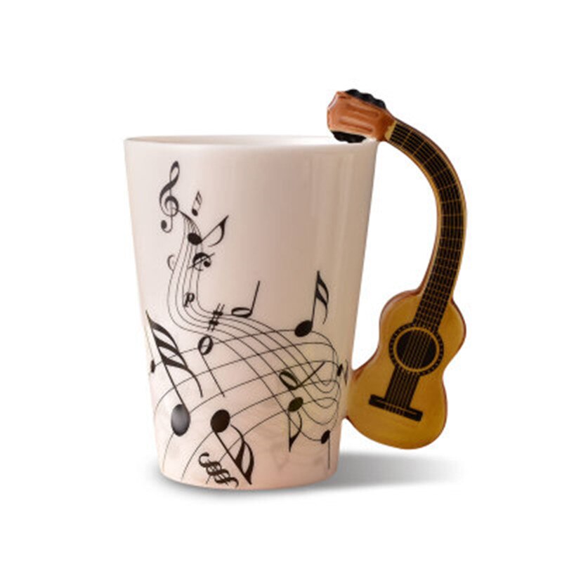 Teemukit musiikki kitara keraaminen muki kahvikuppi kahvalla mukit kahvikupit canecas tazas matkapullo