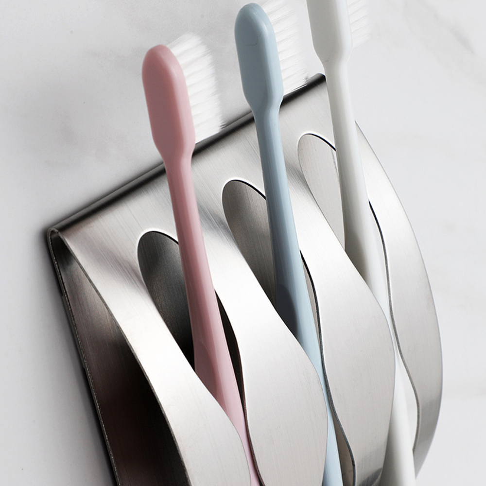 Stitch Toothbrush Holder Wall Mounted Shaver Holders Toothbrush Drain Storage Rack Stainless Steel Shelf Bathroom Accessories