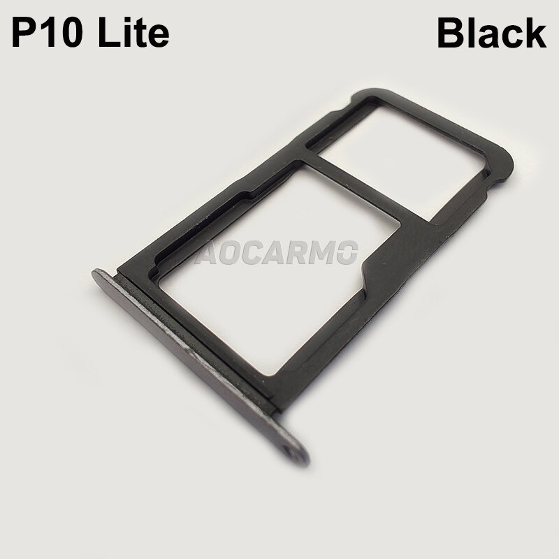 Aocarmo-soporte para MicroSD para Huawei P10 Lite, bandeja de tarjeta Sim Nano, pieza de repuesto para ranura