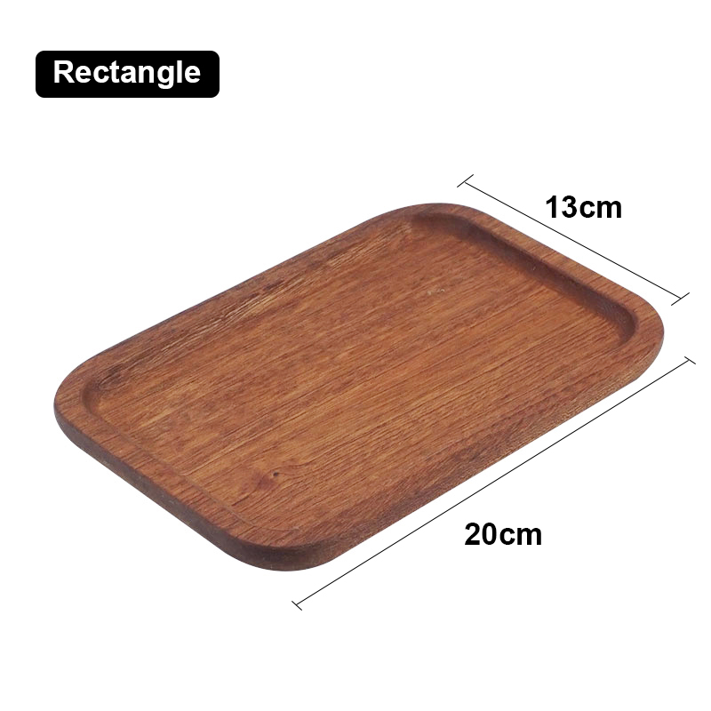 Tableware Dessert Round Tray Walnut Color Japanese Wood Tray Breakfast Bread Tray Tea Saucer Coasters Coffee Coasters: light yellow