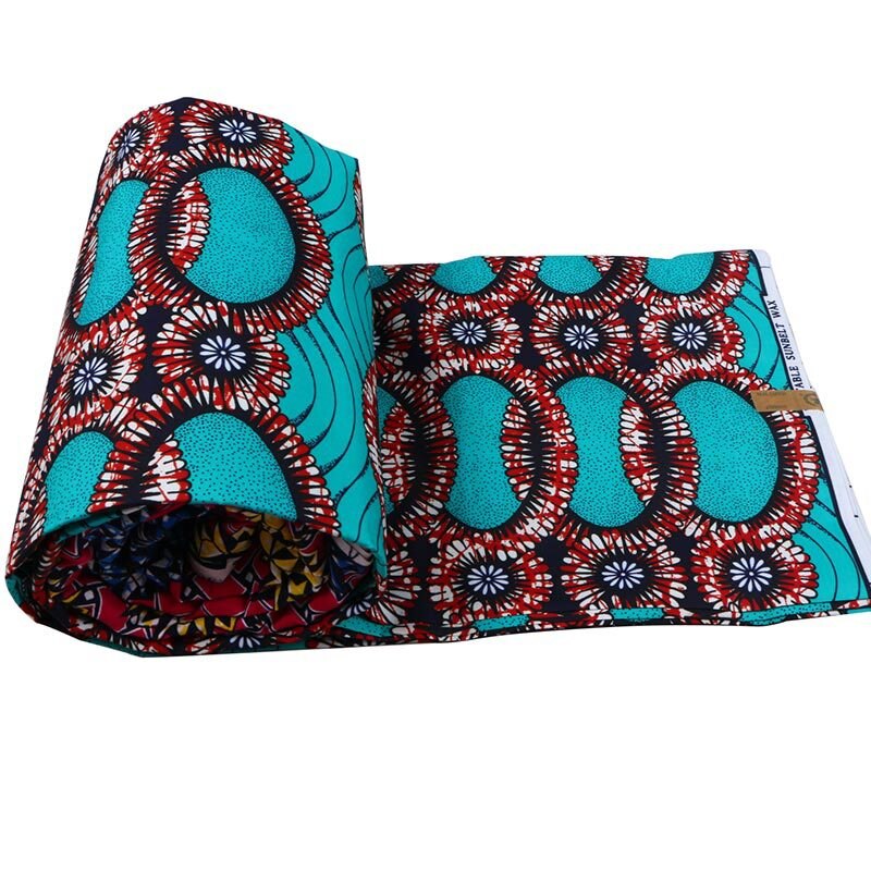 Blue 6 Yards Ankara African Wax Print Fabric African Ankara Wax Fabric Material Width 110cm