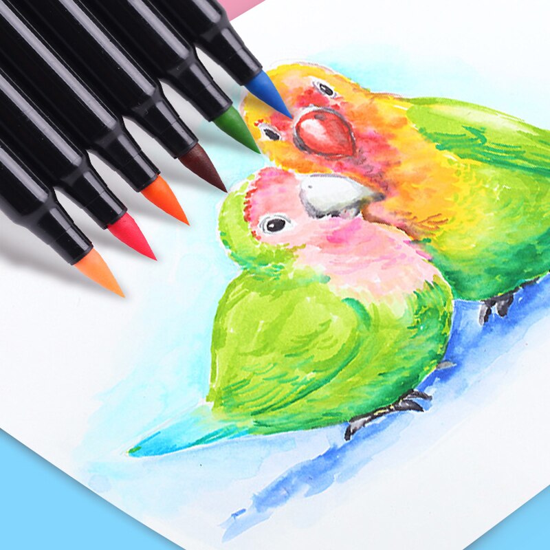 Juego de plumas de acuarela para colorear, pluma de cabeza suave de SAKURA de Japón, XBR, ilustración de cómic pintada a mano, secado rápido sin olor