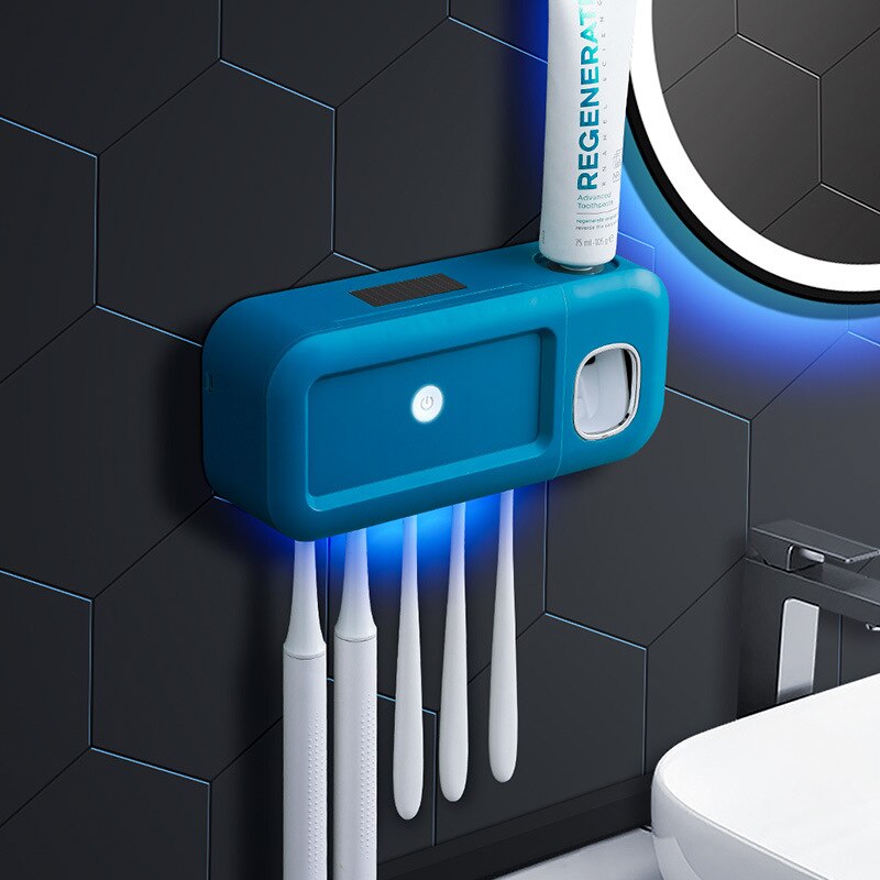 UV Toothbrush Disinfection Toothpaste Squeezers Shelves Tooth Brush Storage Bathroom Shelves And Supports Punch-Free Recharged