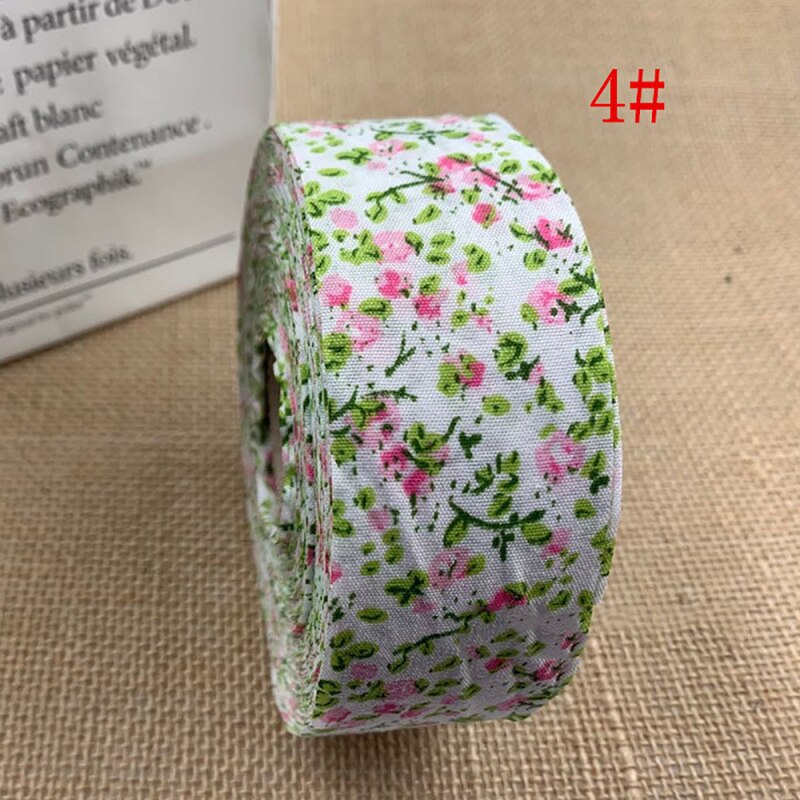 10 yardas de flores impresas algodón gasa telas borde cinta para manualidades de costura hágalo usted mismo diagonal encuadernación tela embalaje Decoración: 4