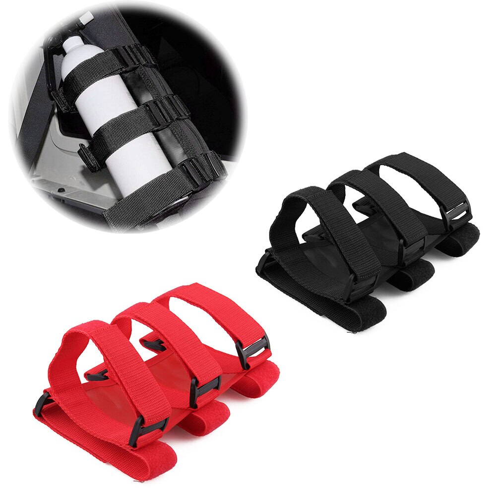 For Jeep Wrangler YJ TJ JK Trucks Car Accessories 1PC Adjustable Red/Black Roll Bar Safety Fire Extinguisher Holder Safety Belt