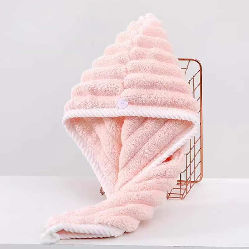 Trockenhaarkappe für Frauen, verdicktes und Super saugfähiges Kopftuch zum Abwischen von Haaren, schnell trocknende Kappe, Handtuch für trockenes Haar: Beige