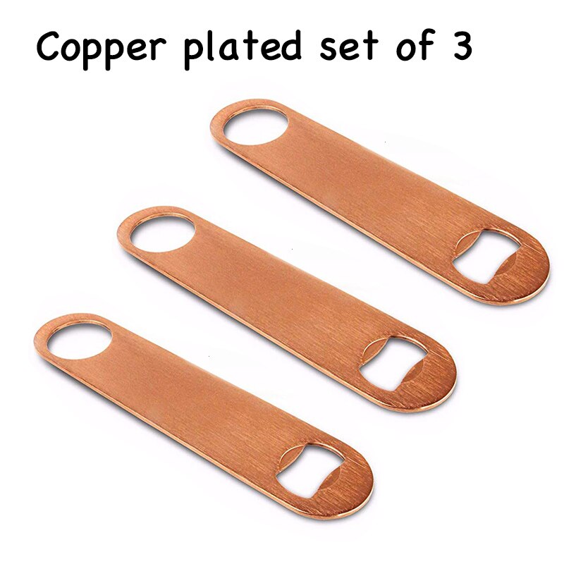 Rvs Bar Blade Bier Flesopener, Barman Flesopeners, Snelheid Openers Set Van 3: Copper set of 3