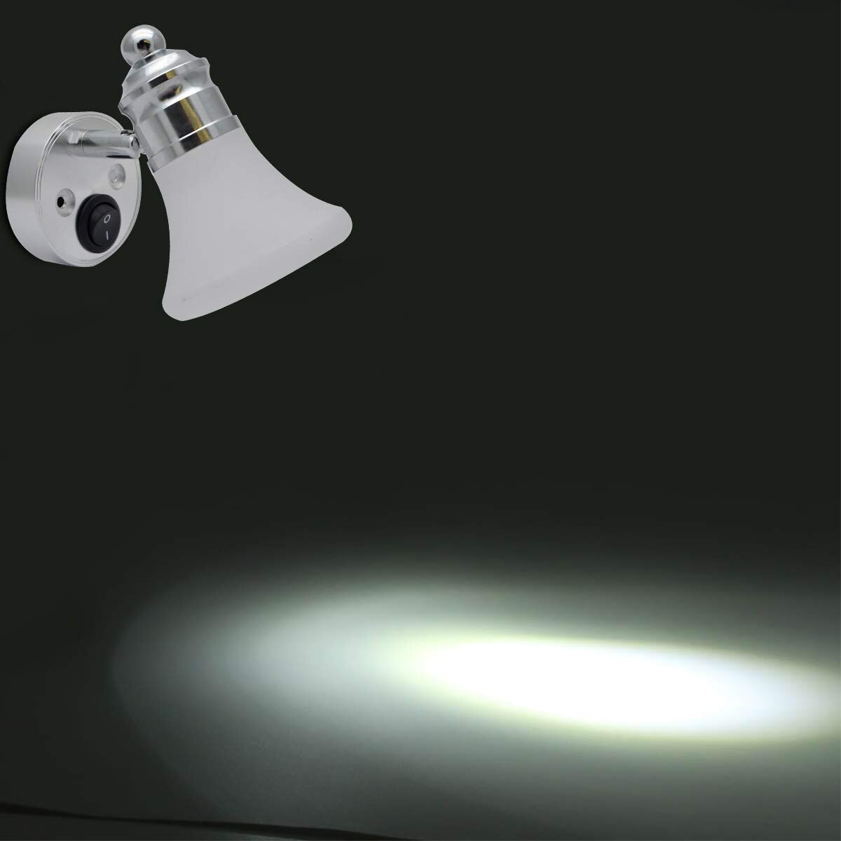 3500K 12V150LM LED Interior Light RV Caravan Trailer Boat Wall Mount Bedside Book Lamp