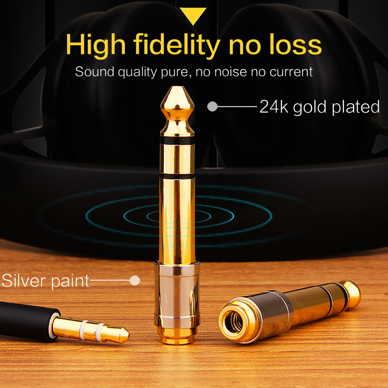 Stecker 6,5 zu Buchse 3,5 Stecker Audio- Adapter 6,5mm Stecker zu Aux Buchse zu Buchse Stereo Adapter Audio- anschluss für Mobiltelefon