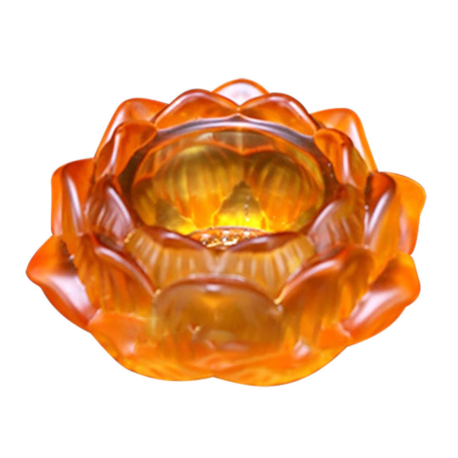 45#Crystal Glass Lotus Flower Candle Tea Light Holder Buddhist Candlestick Wedding Bar Party Valentine's Day Decor: Blue 