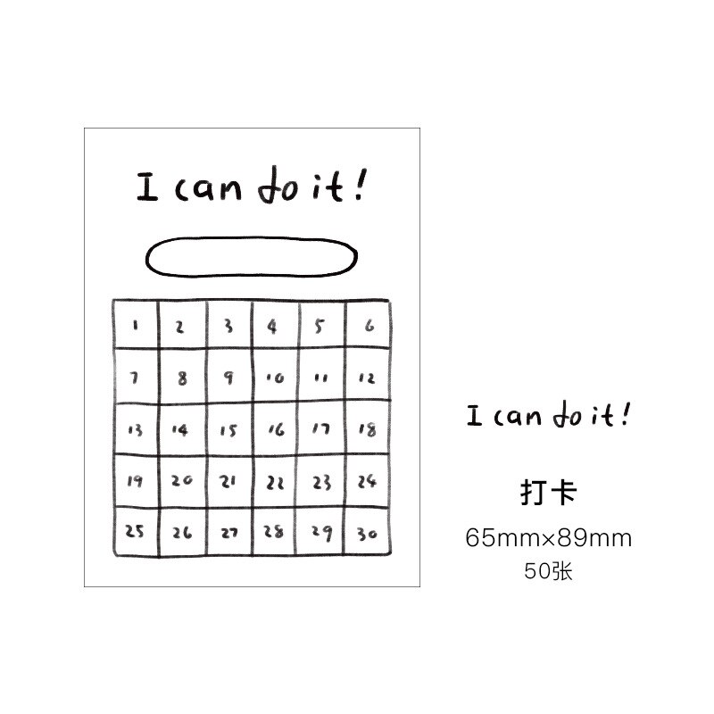 50 Sheets Notebook Cute Plan Student Stationery Office School Supplies Tearable Notebook Not Sticky Planner Memo Pad DIY Journal: cards 50Sheets