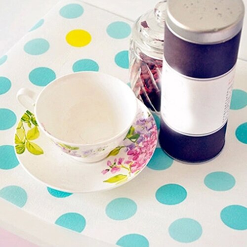 300cm Cute Polka Dots Shelf Paper Cabinet Drawer Liner Kitchen Table Mat Wardrobe Mat Printed Drawer Pad Paper
