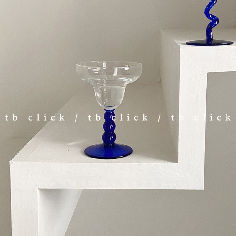 Klik Margarita Glas Cup Europese Middeleeuwse Blauw Kristal Glas Champagne Cup Kleine Vintage Champagne