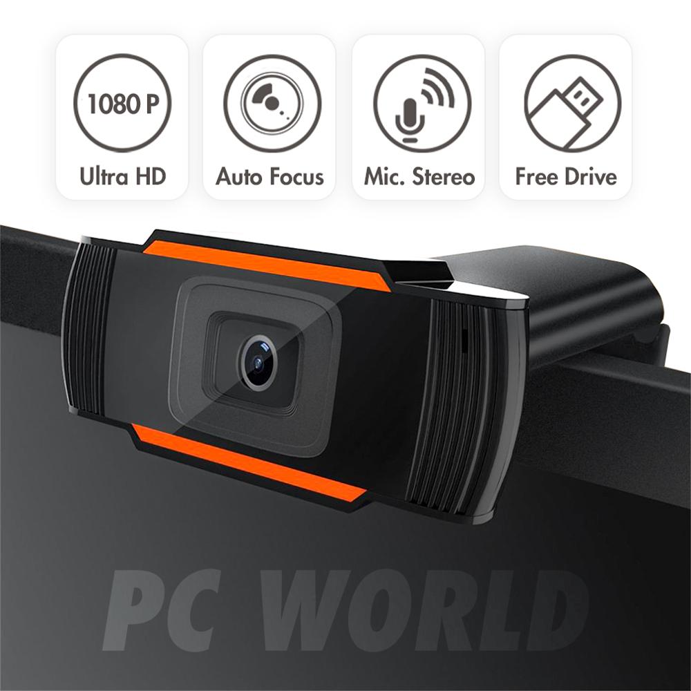 3 Megapixel Auto Focus HD Webcam 1080P PC Web USB Camera Cam Video Conference with Microphone for Laptop Computer